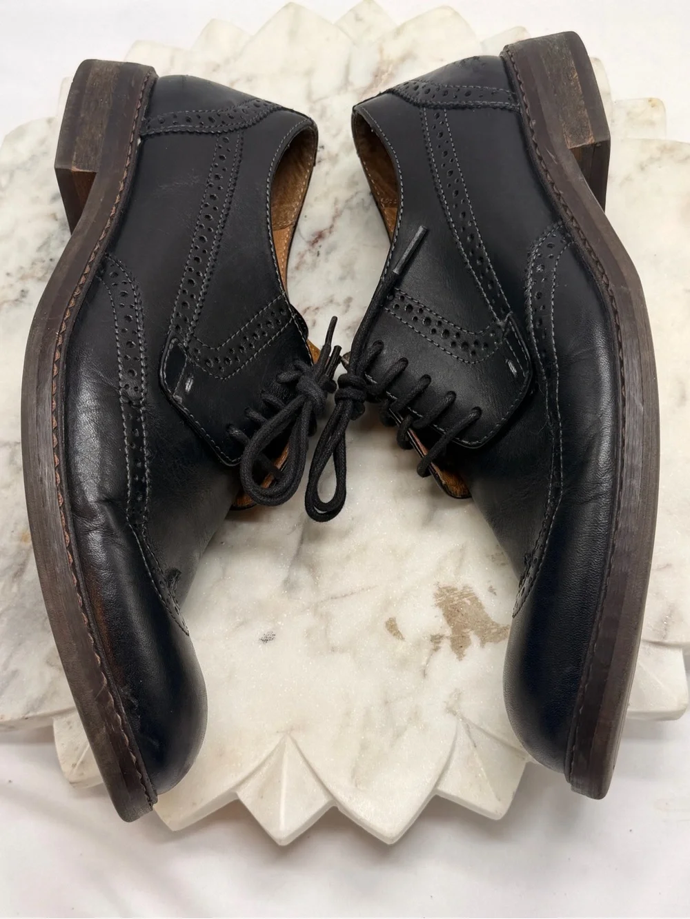 Vionic Bruno Black Leather Wingtip Oxford Dress Shoes Mens Size 10 US 43 EU